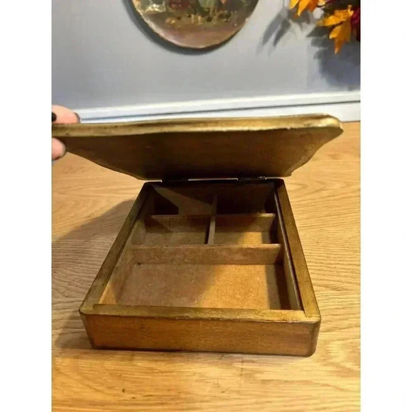 Wood Jewelry Box w Velvet interior, Mid-Century Modern “Fashioned By Farrington - Picture 3 of 13
